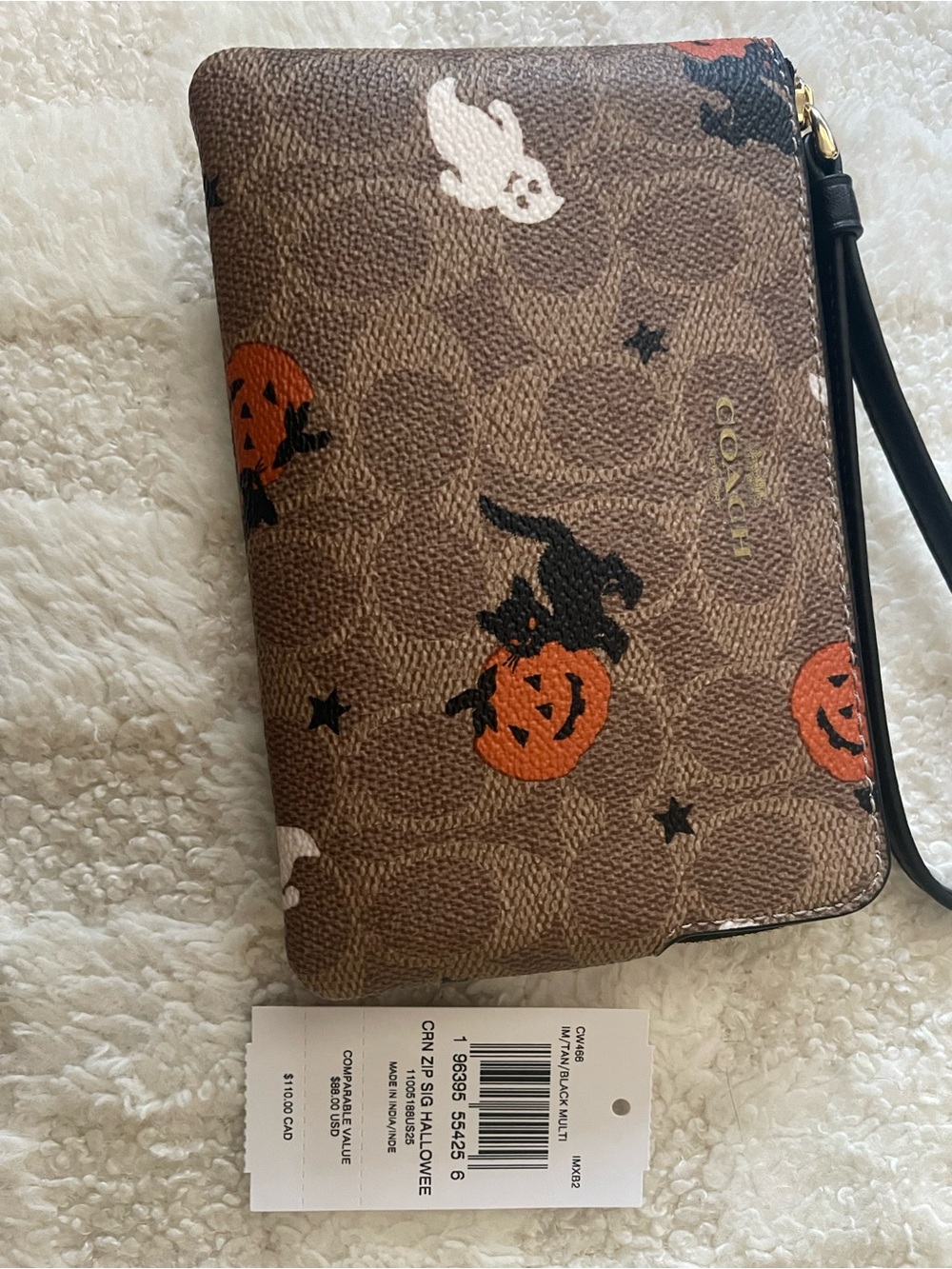 Coach Halloween Pumpkin & Ghost Wristlet